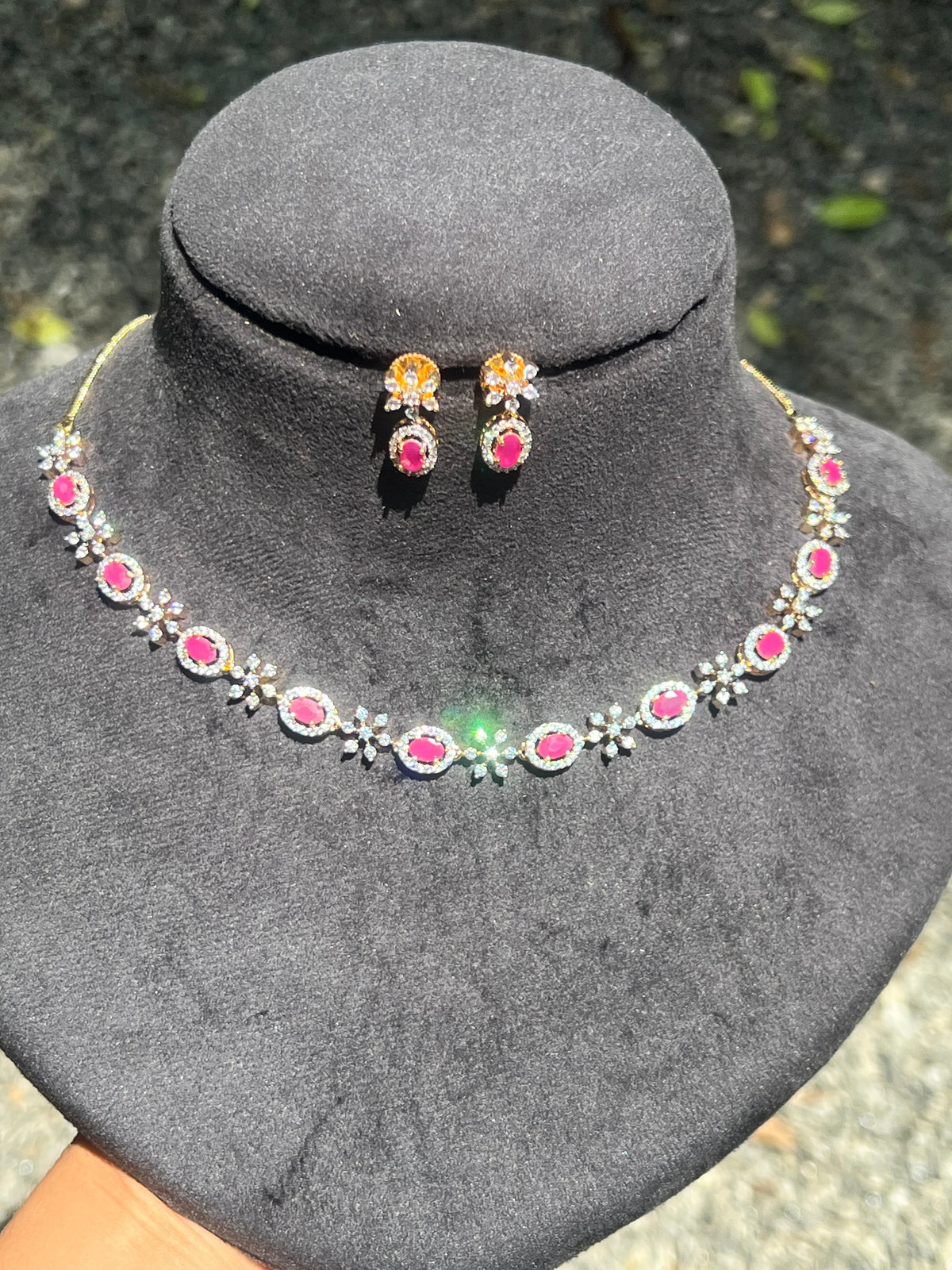Premium diamond finish Bridal necklace set product code D311