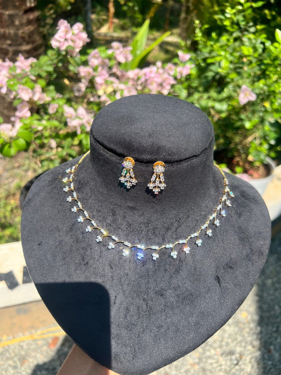 Premium occasion wear diamond finish bridal necklace product code D116