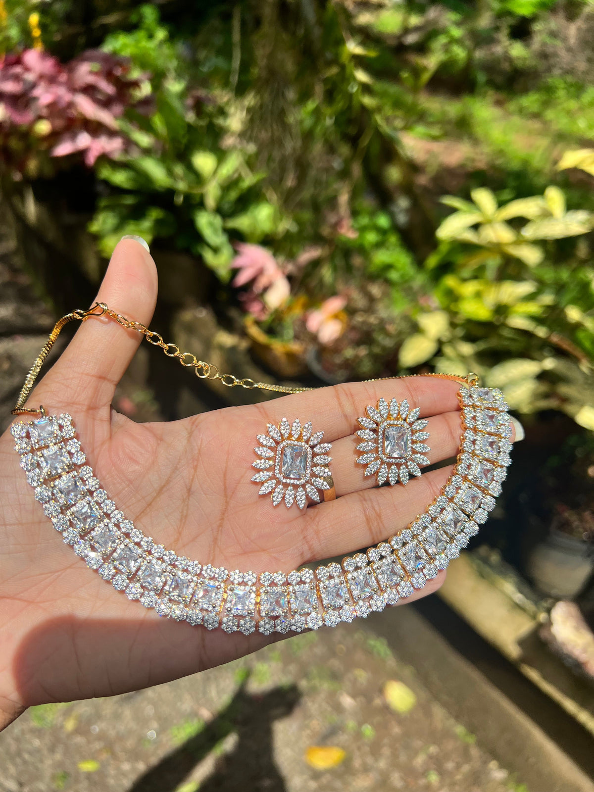 Premium diamond finish bridal necklace product code N81