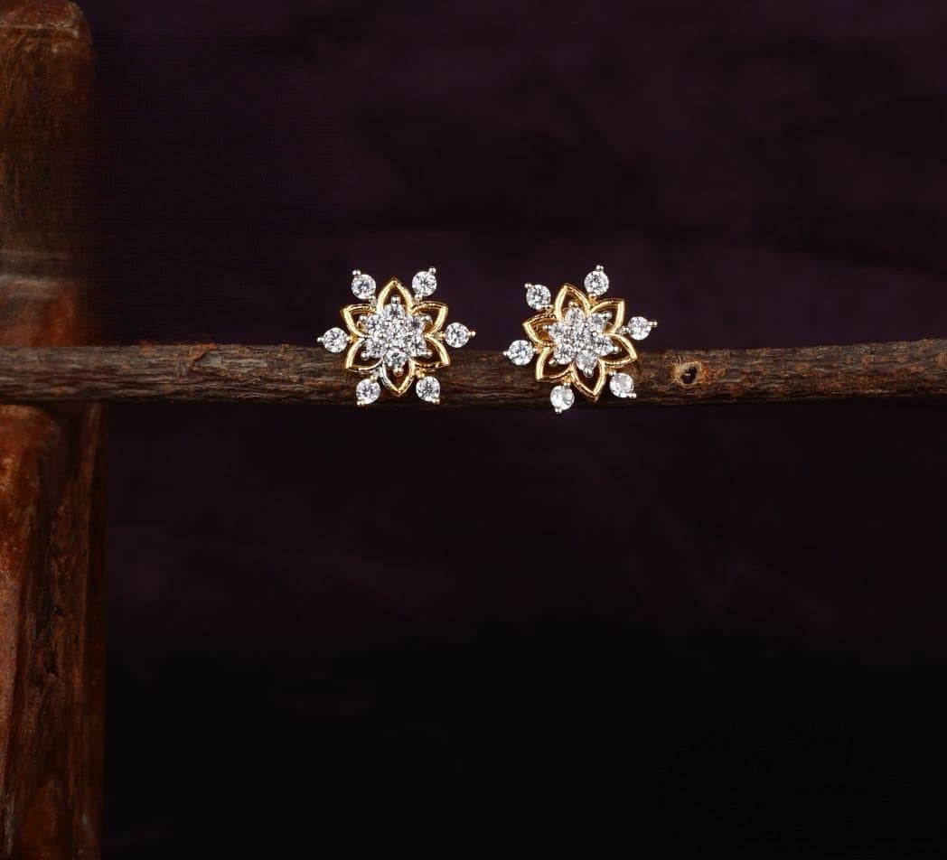 Premium Shining like party wear cz ad  diamond replica star stud product code E165