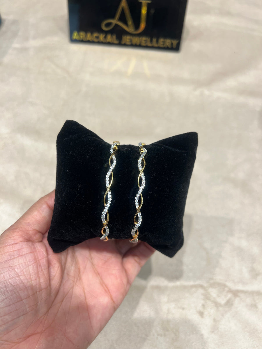 Premium diamond finish Cz bangles pair product code B3