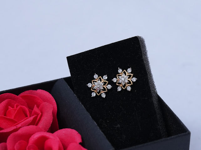 Premium shining like party wear cz ad diamond replica star stud product E165