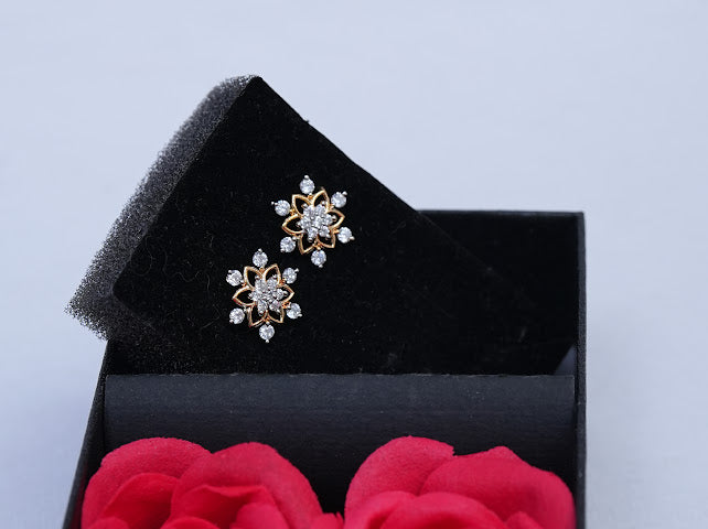 Premium shining like party wear cz ad diamond replica star stud product E165