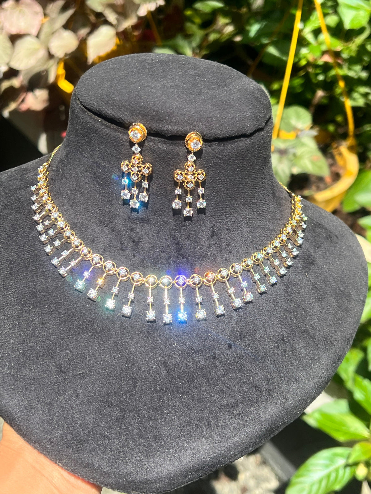 Premium diamond finish Bridal-neckalce set product code D309