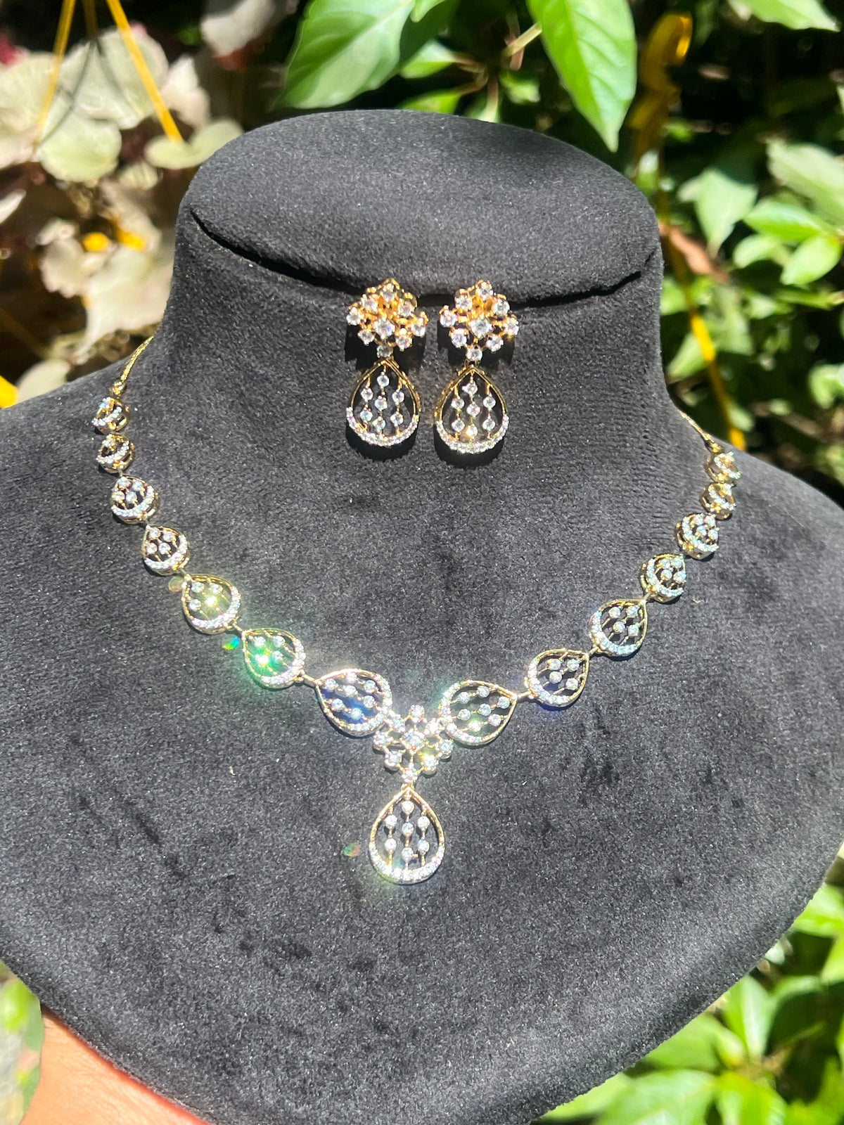 Premium diamond finish bridal necklace set product code D306