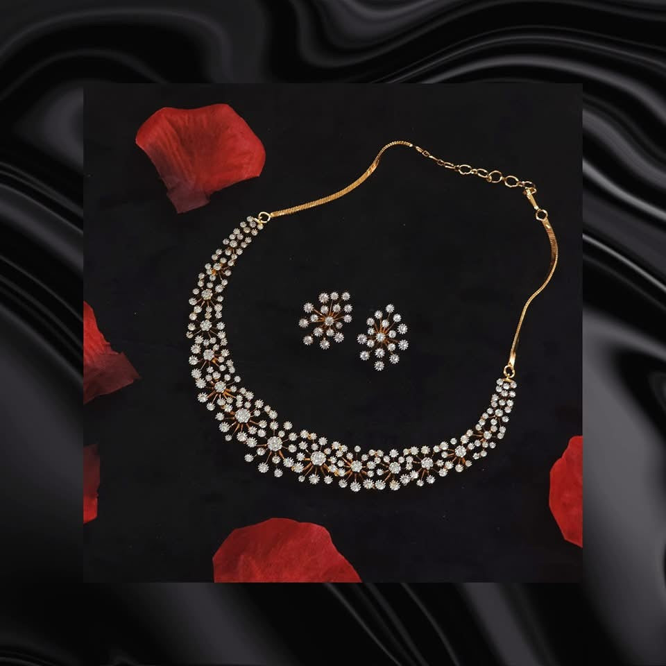 Premium daimond finish bridal necklace product code D42
