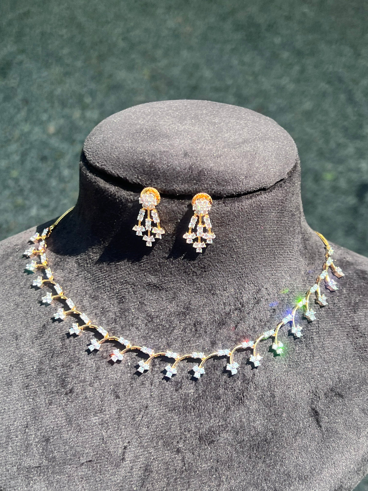 Premium occasion wear diamond finish bridal necklace product code D116