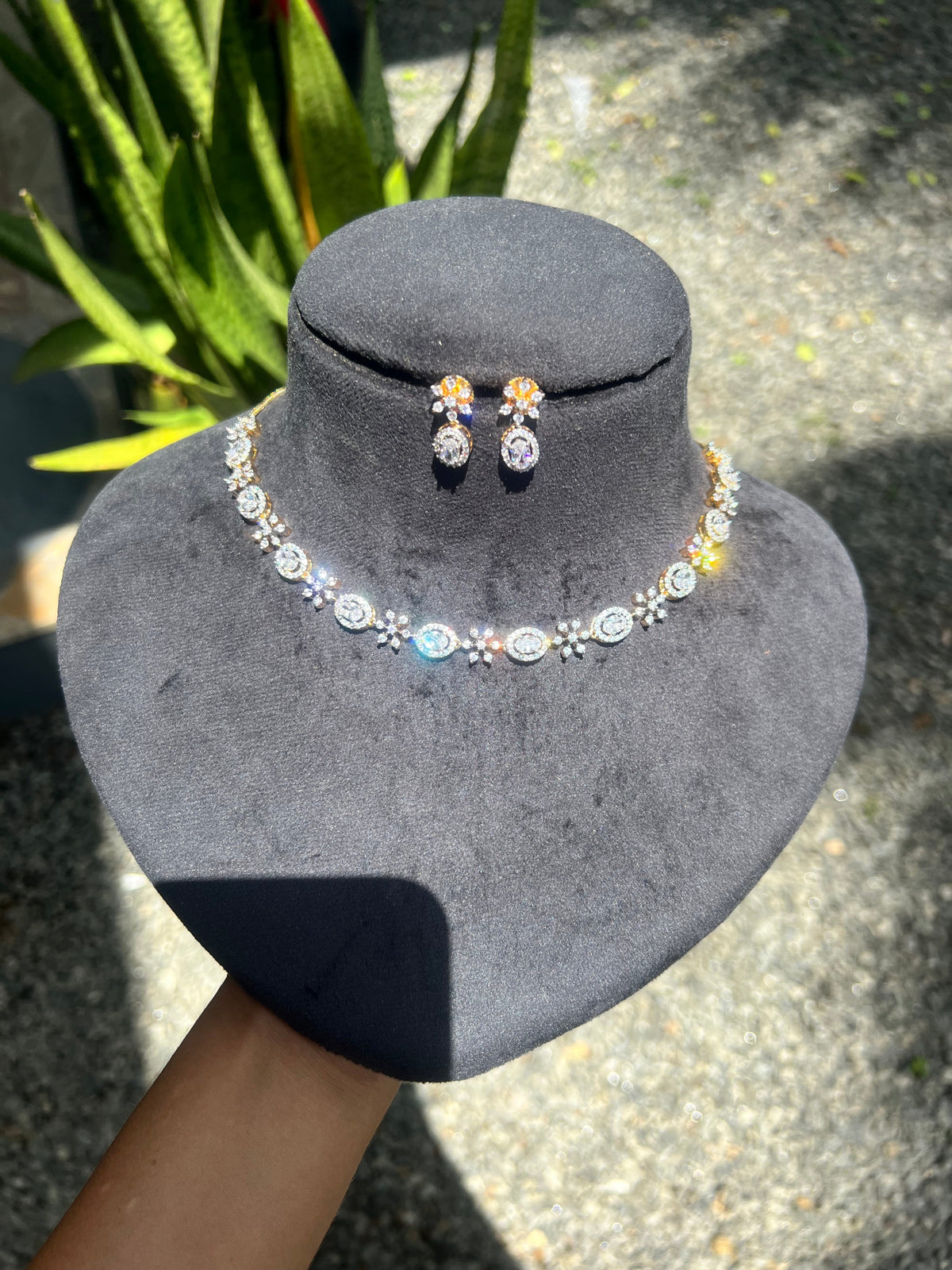 Premium diamond finish Bridal necklace set product code D311