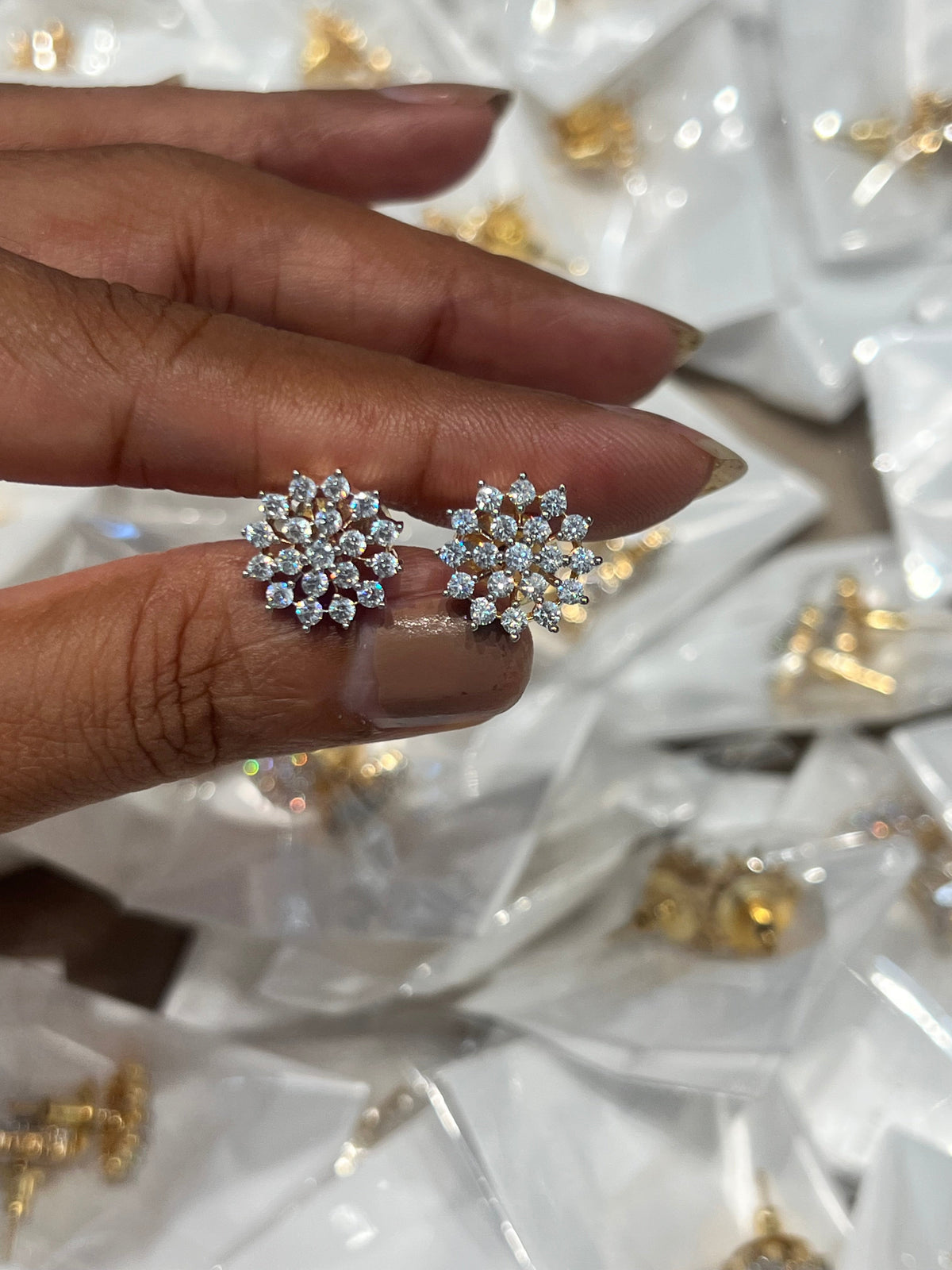 Premium Diamond finish party wear stud product code E164