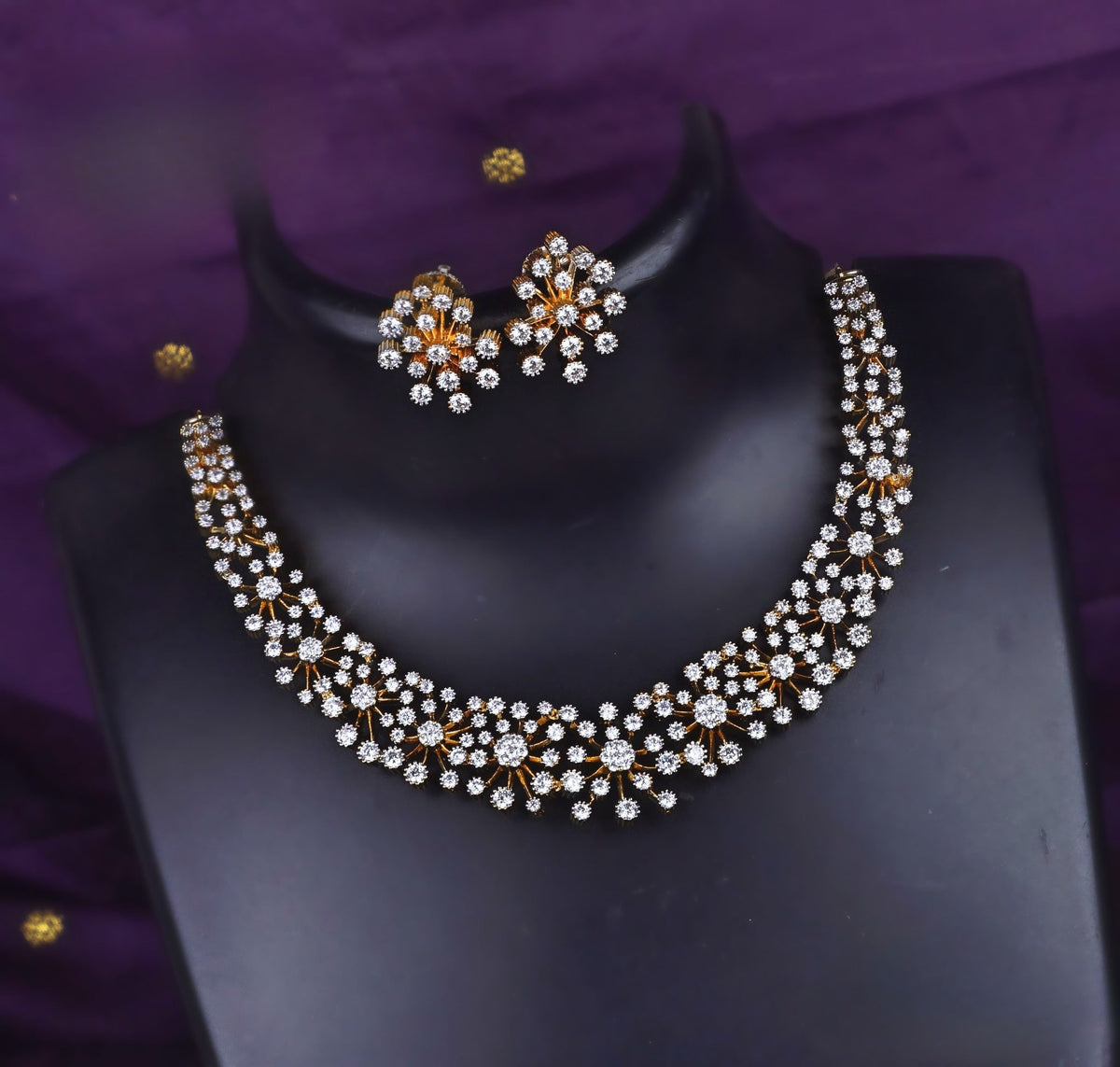 Premium daimond finish bridal necklace product code D42