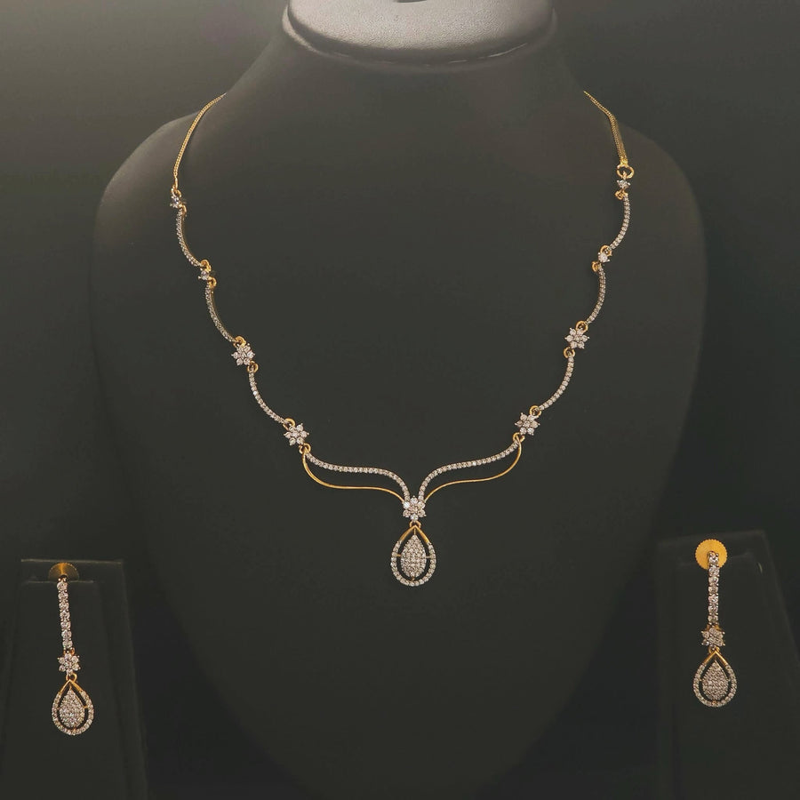 Premium daimond finish bridal necklace product code 21