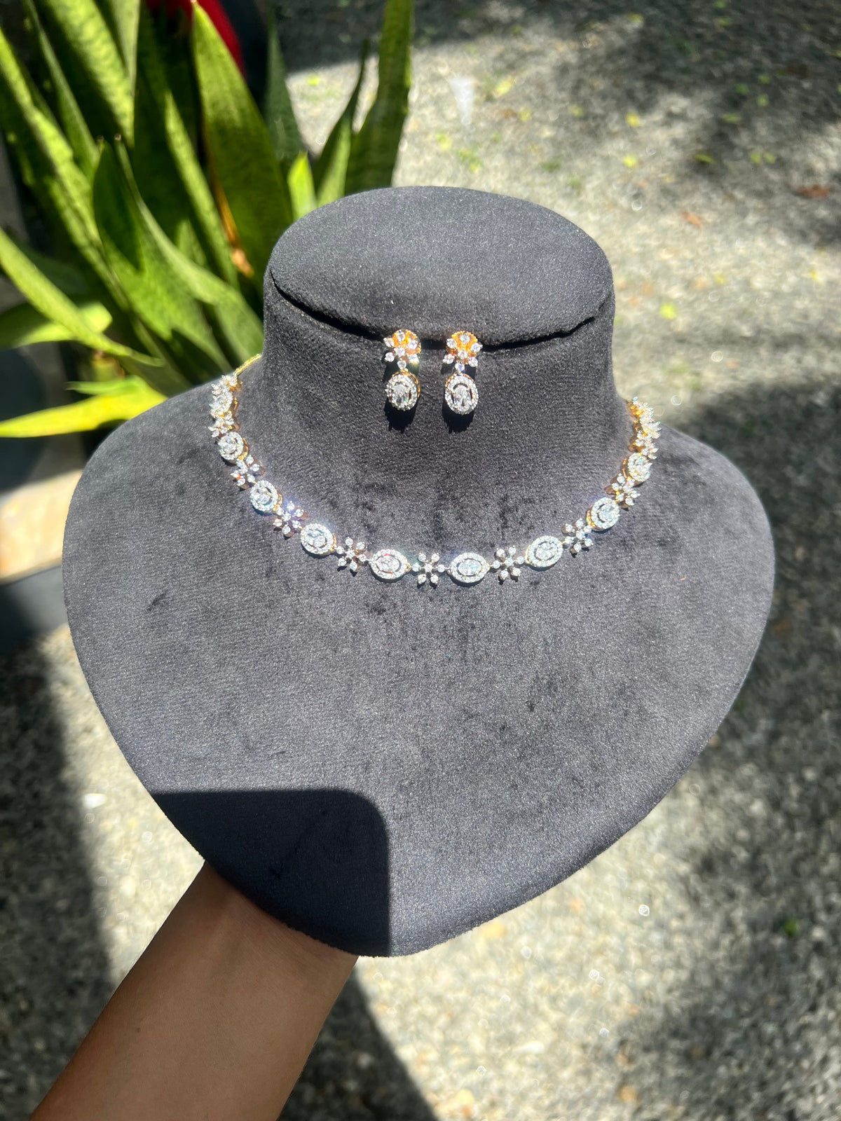 Premium diamond finish Bridal necklace set product code D311