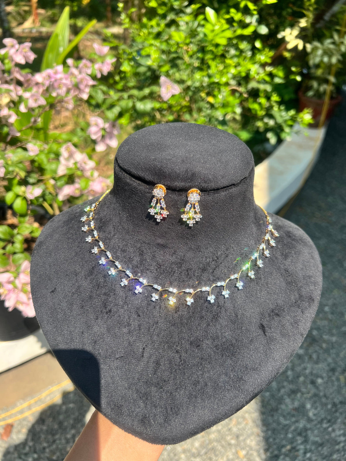 Premium occasion wear diamond finish bridal necklace product code D116