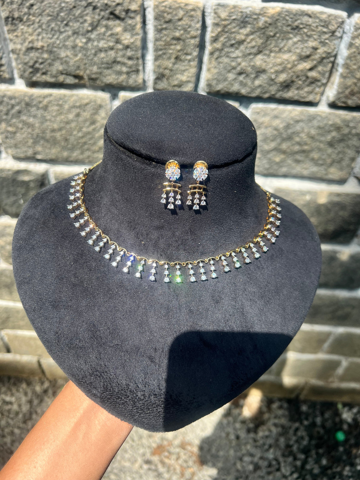 Premium diamond finish Bridal necklace set product code D260