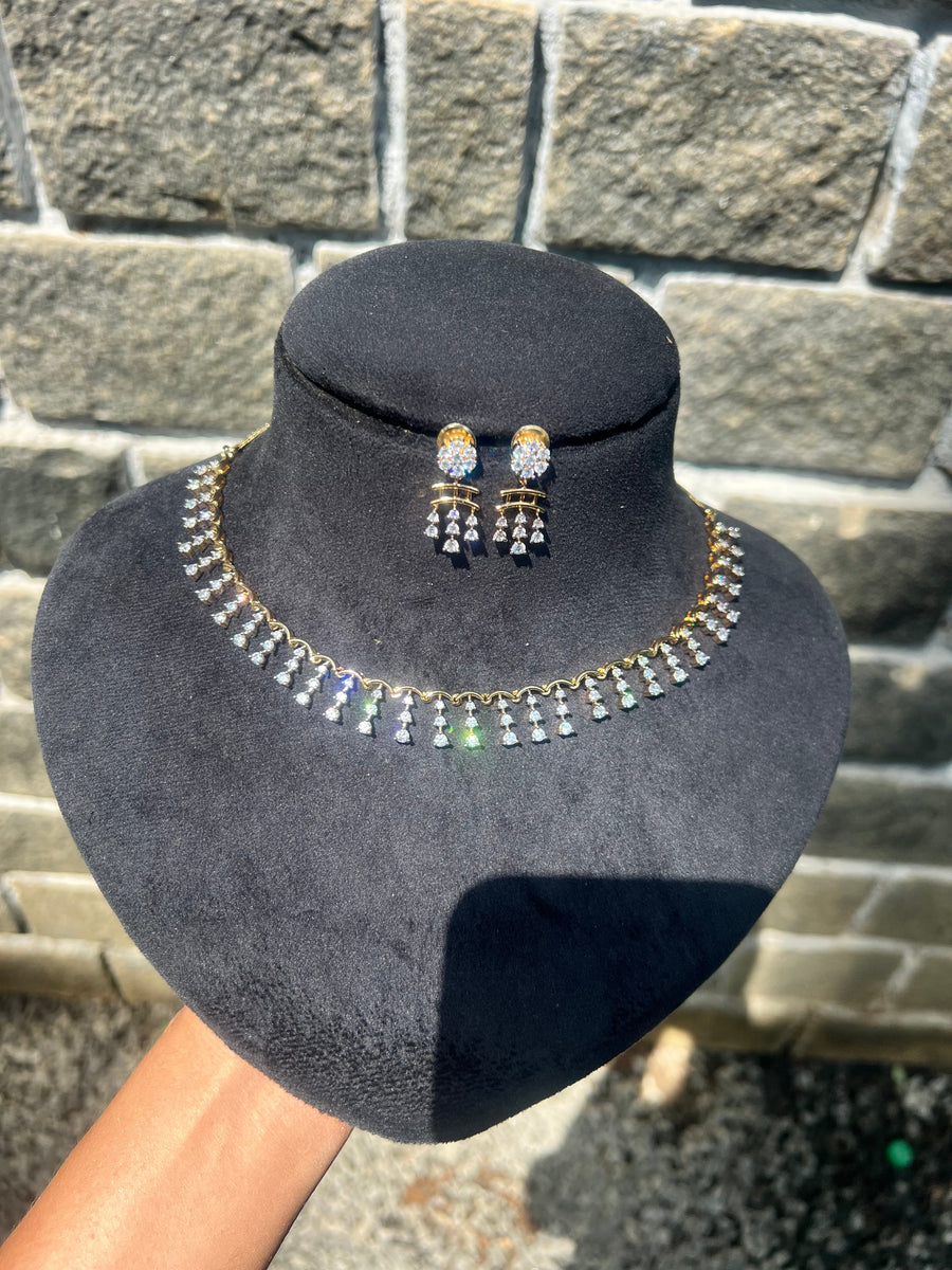 Premium diamond finish Bridal necklace set product code D260