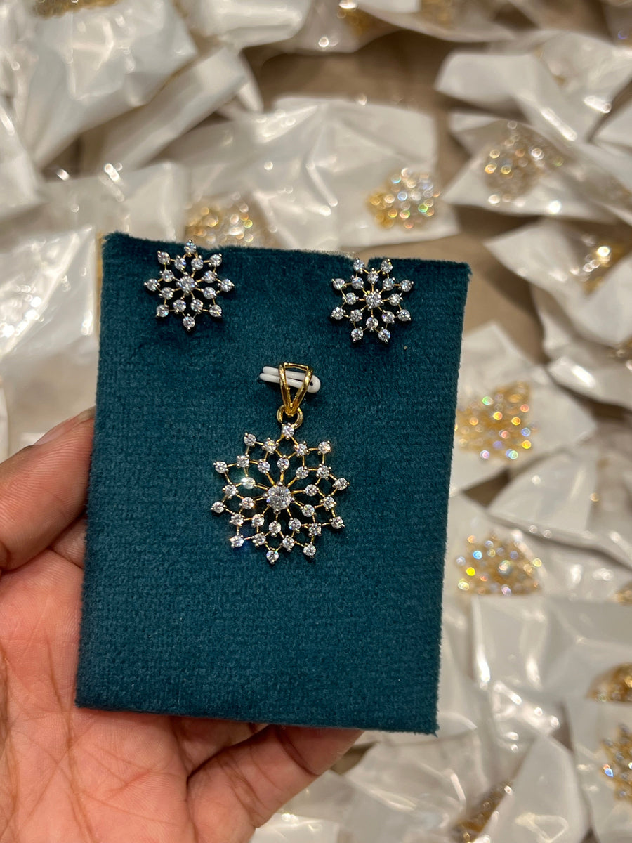 Premium party wear diamond finish pendant set with chain product code D291