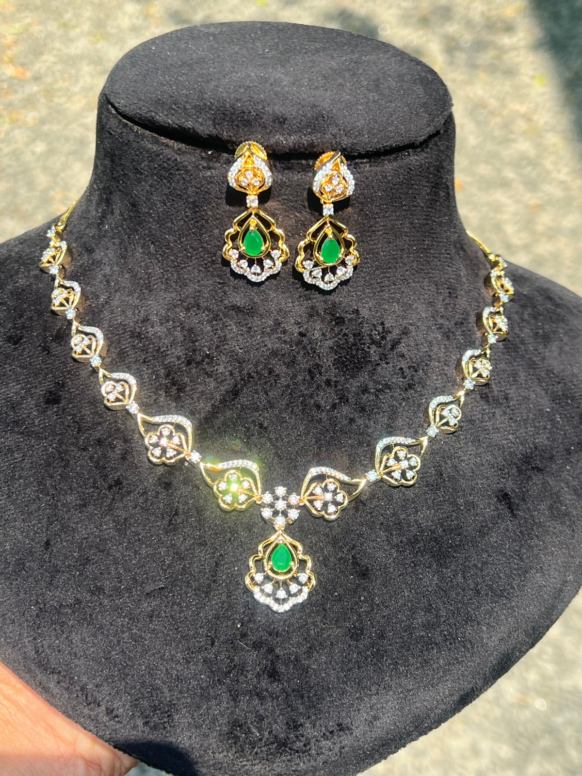 Premium diamond finish designer necklace set product code 24