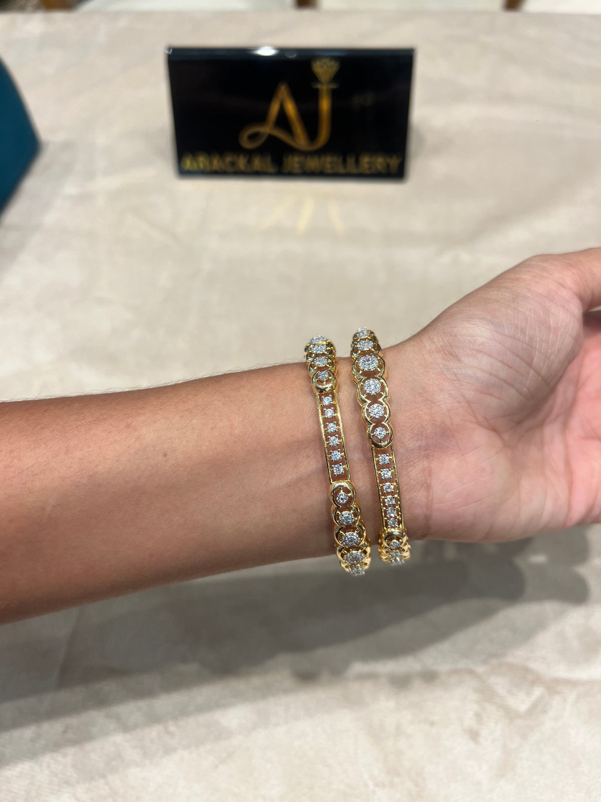 Premium party wear diamond finish GJ polish bangles set of 2 product code  B02