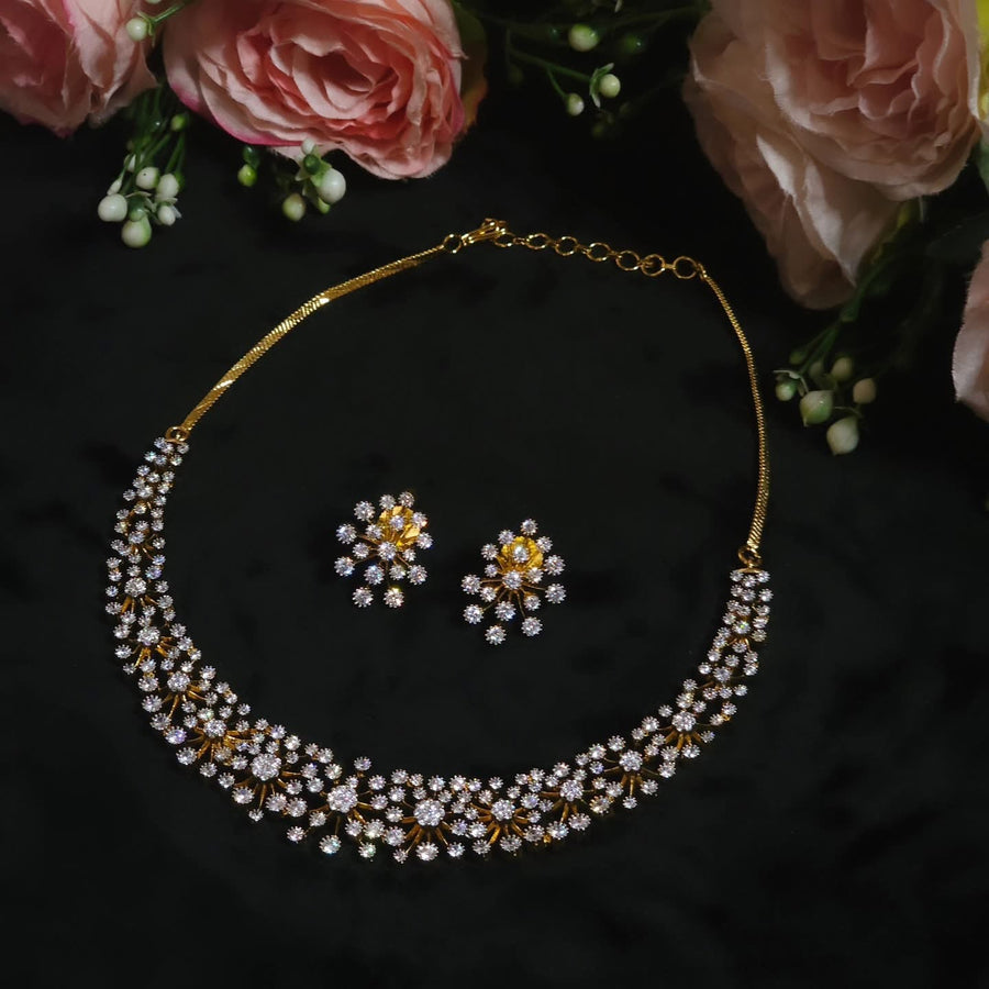 Premium daimond finish bridal necklace product code D42