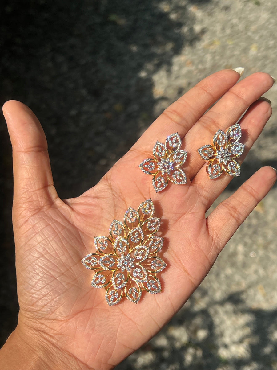 Trending diamond finish pendant set product code D113