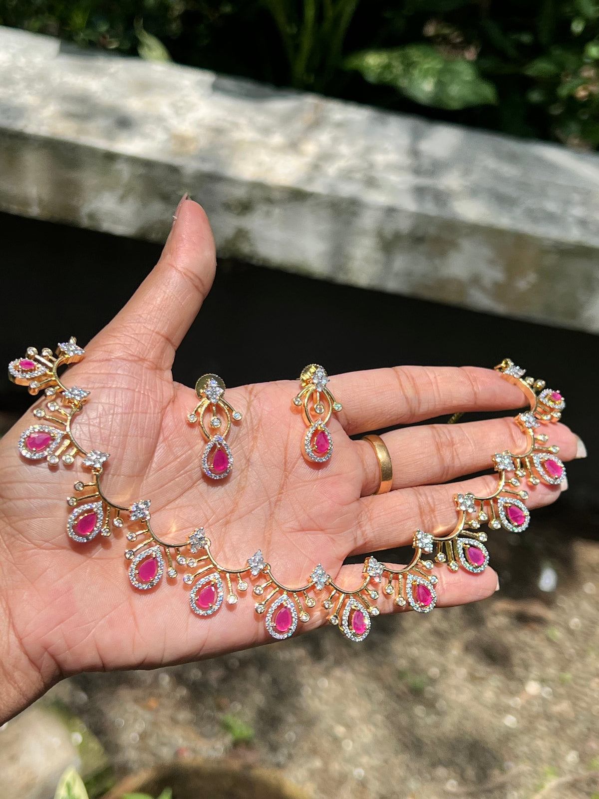 Premium daimond replica bridal necklace product code N217
