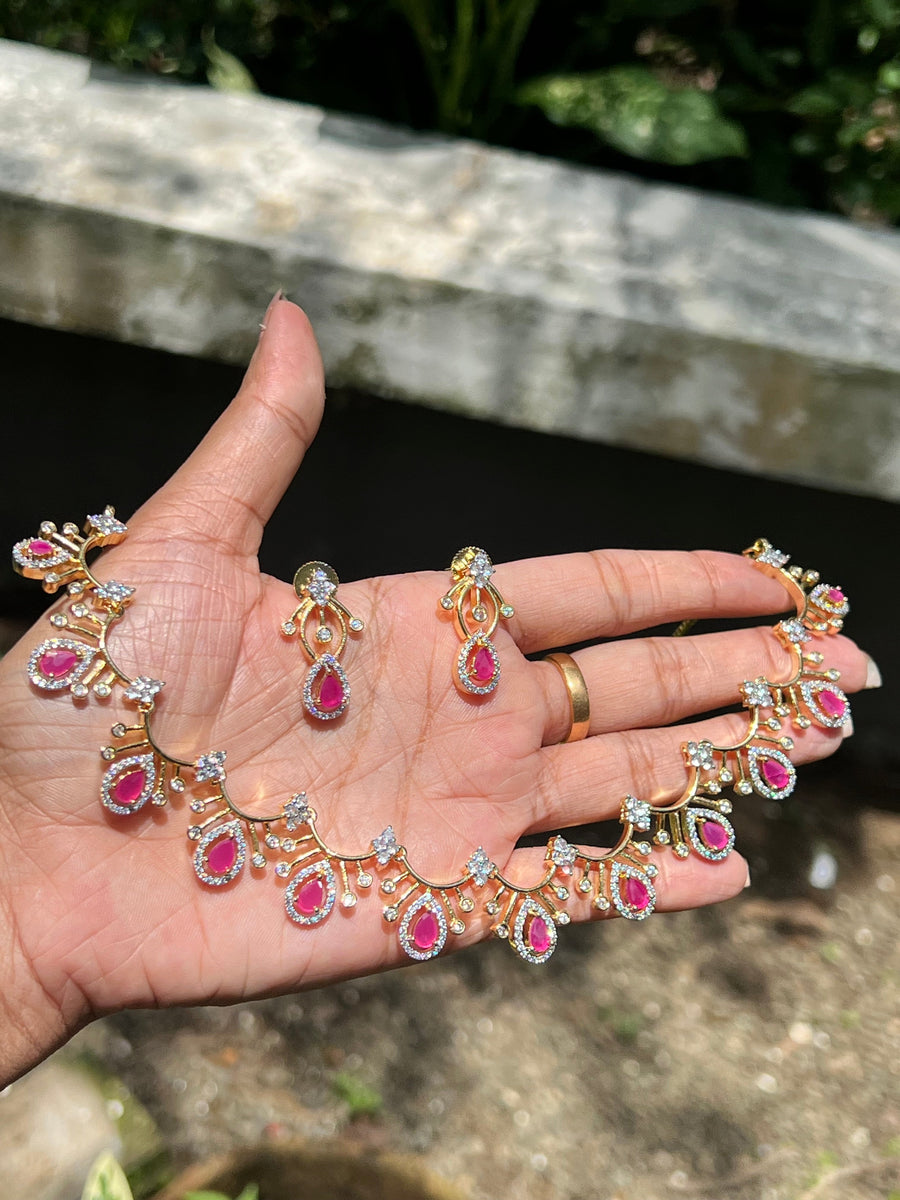 Premium daimond replica bridal necklace product code N217