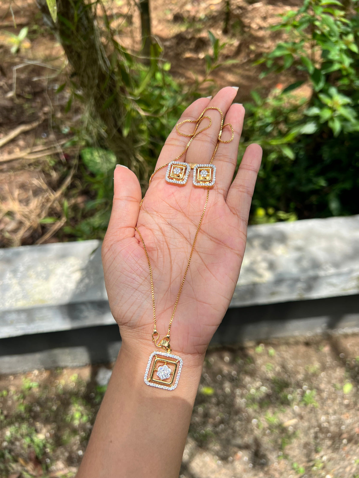 Daimond replica pendant set with  chain product code N220