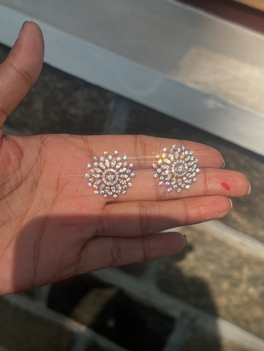 Premium diamond replica party wear stud product code E113