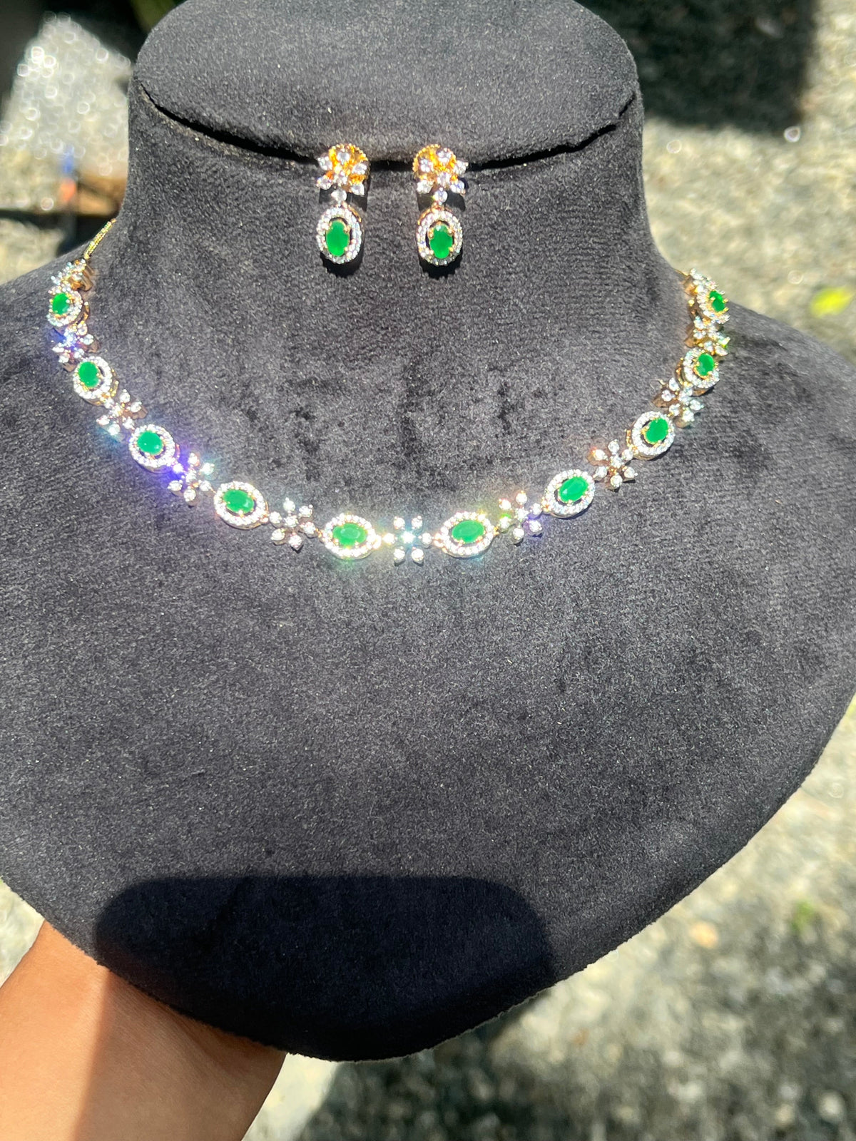 Premium diamond finish Bridal necklace set product code D311