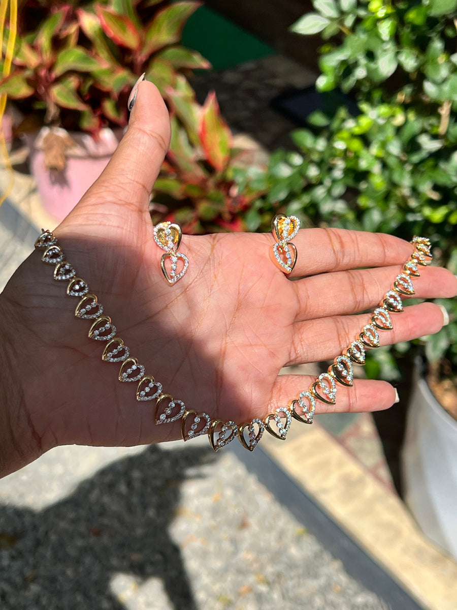 Premium diamond finish bridal necklace product code D47