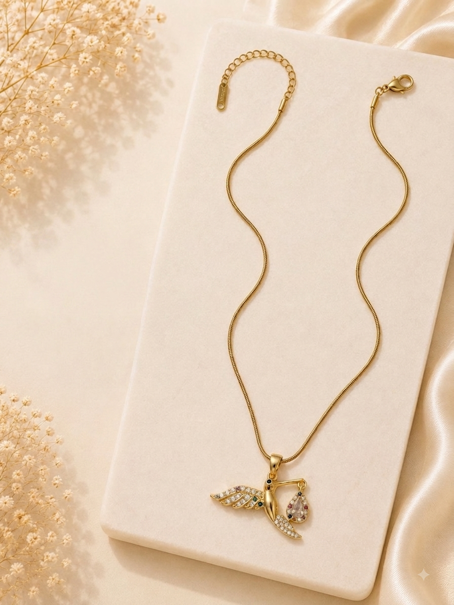 Anti-Tarnish Rose Gold AD Pendant - AT012