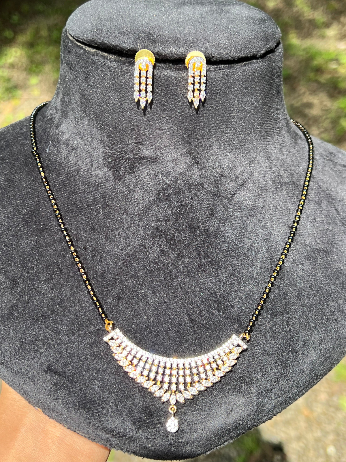 Premium daimond replica pendant chain with studs product code N405