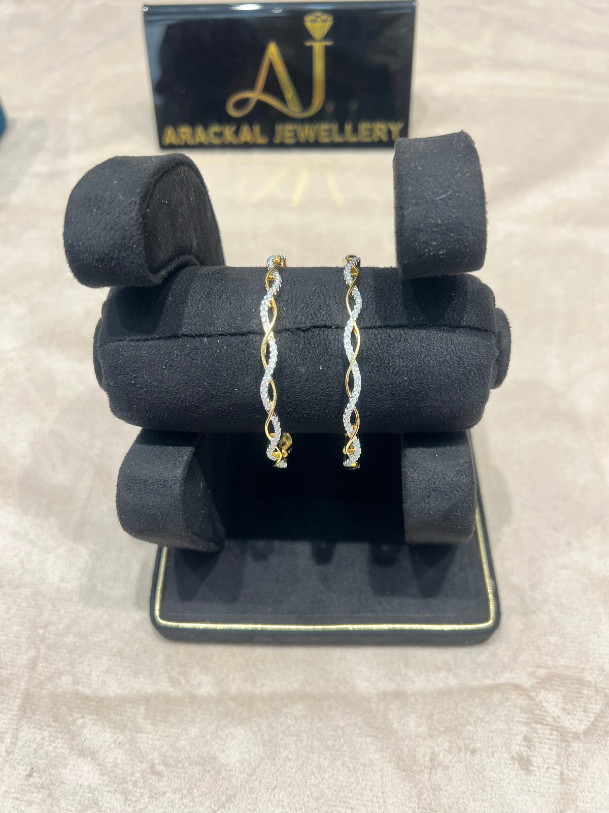 Premium diamond finish Cz bangles pair product code B3