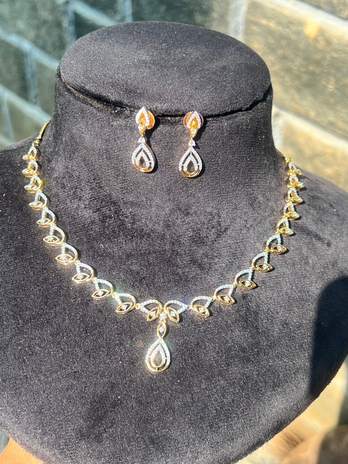 Premium diamond finish bridal necklace product code D154