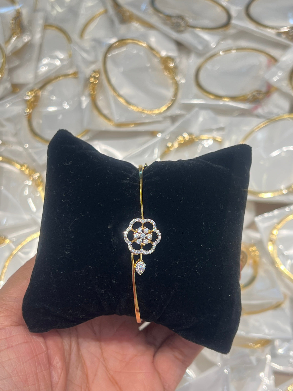 Premium party wear diamond replica  repolishable openable bracelet( 2.4 or 2.6 suitable )not sweat proof product code B56
