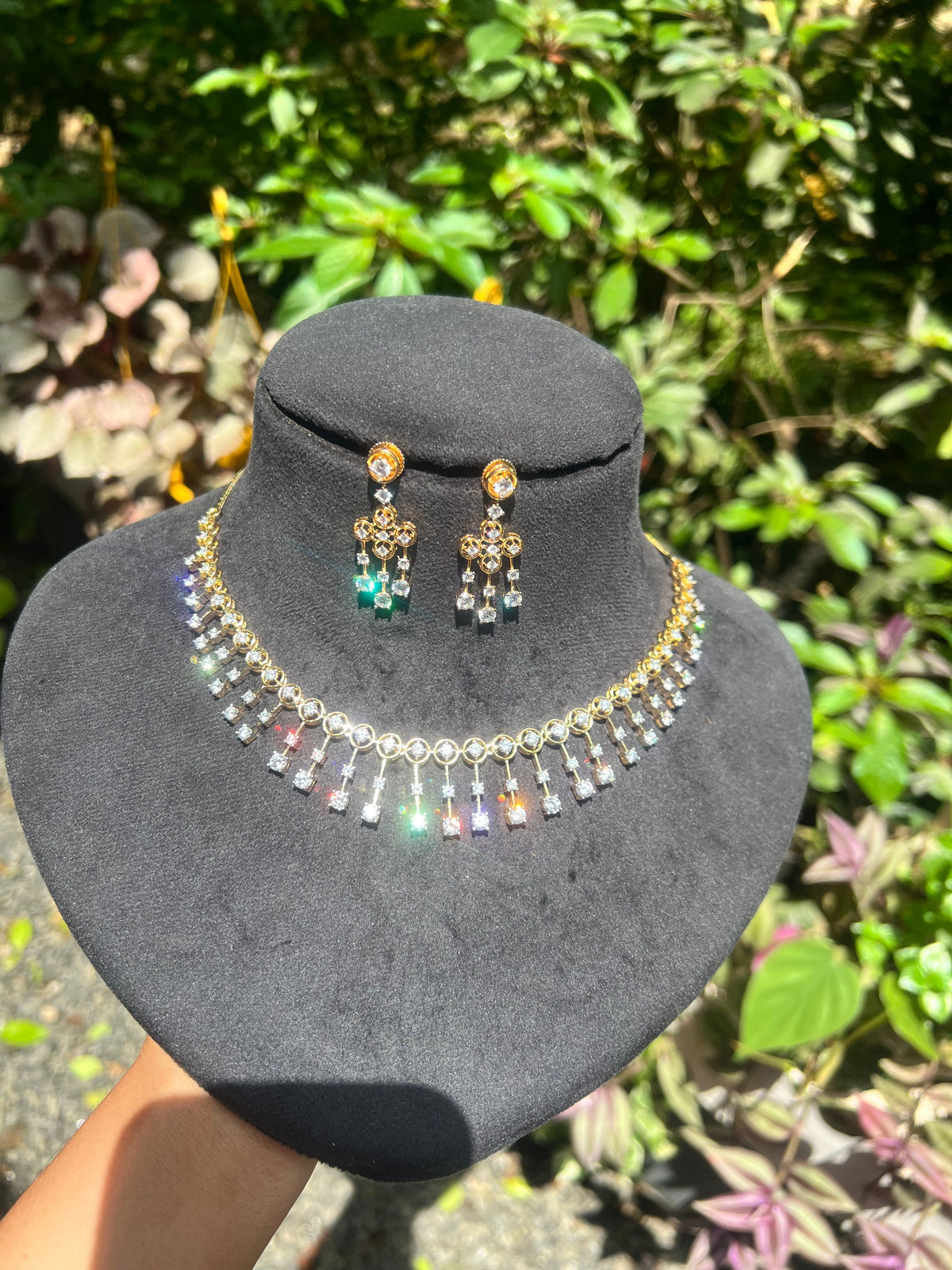 Premium diamond finish Bridal-neckalce set product code D309