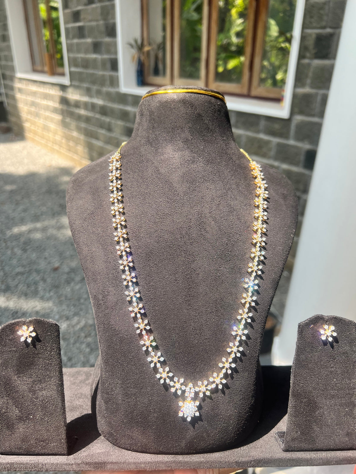Diamond finish Star Haram Necklace Set product code H92