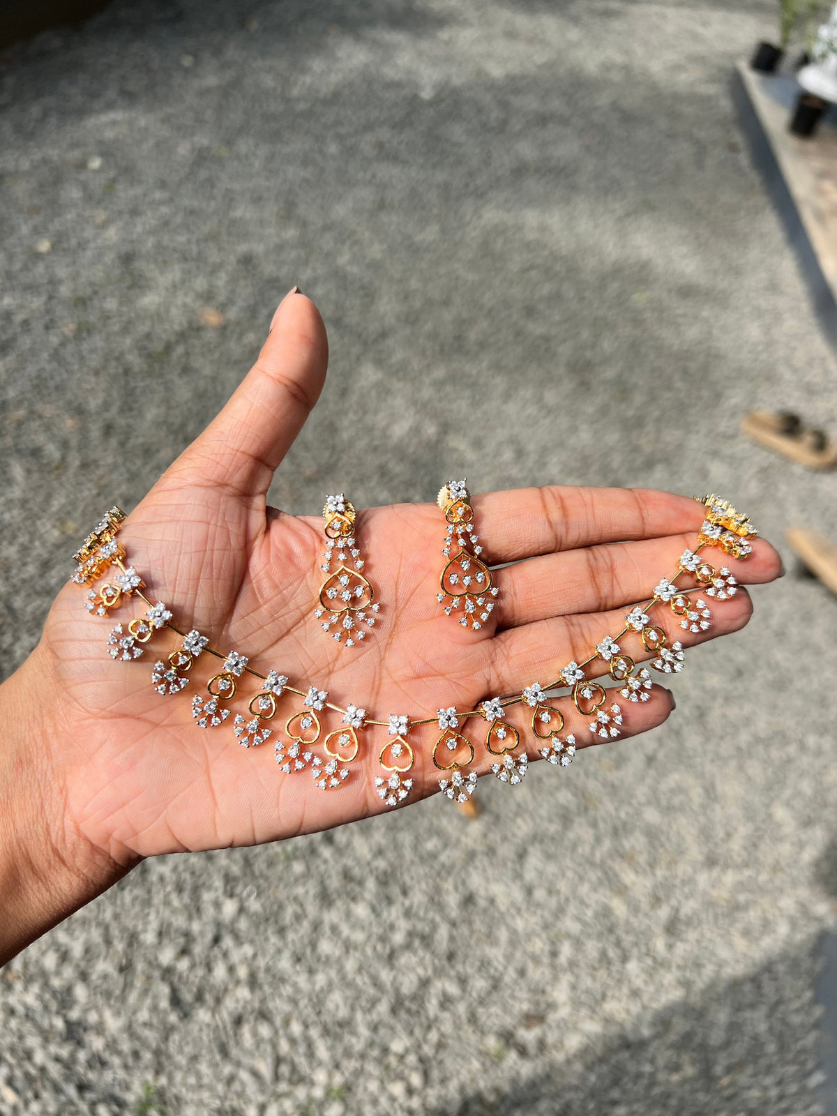 Premium diamond finish bridal necklace product code D27
