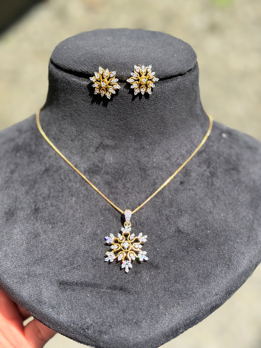 New arrival 
Premium quality diamond finish pendant set
Product code D396