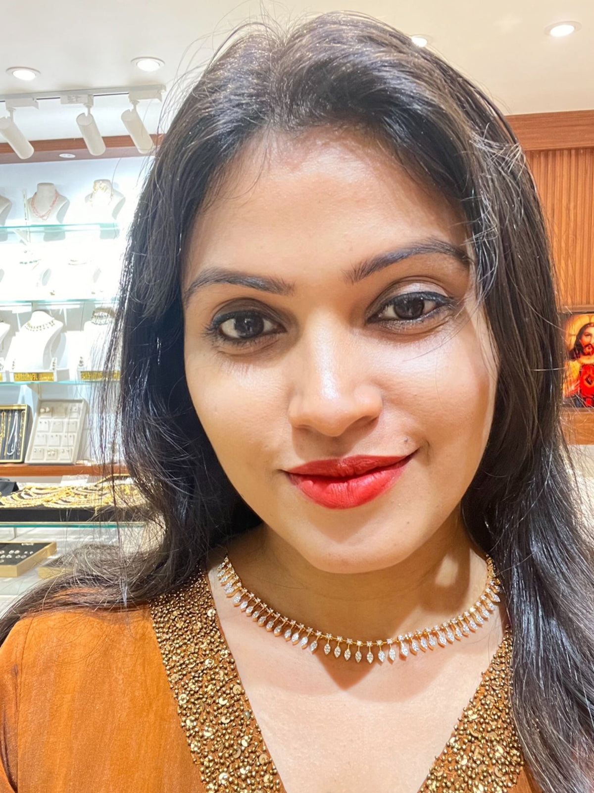Premium diamond finish bridal necklace set product code D138