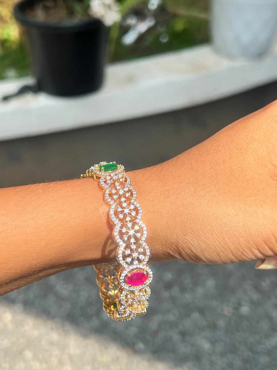 Premium diamond finish occasion wear openable bangle product code B126
