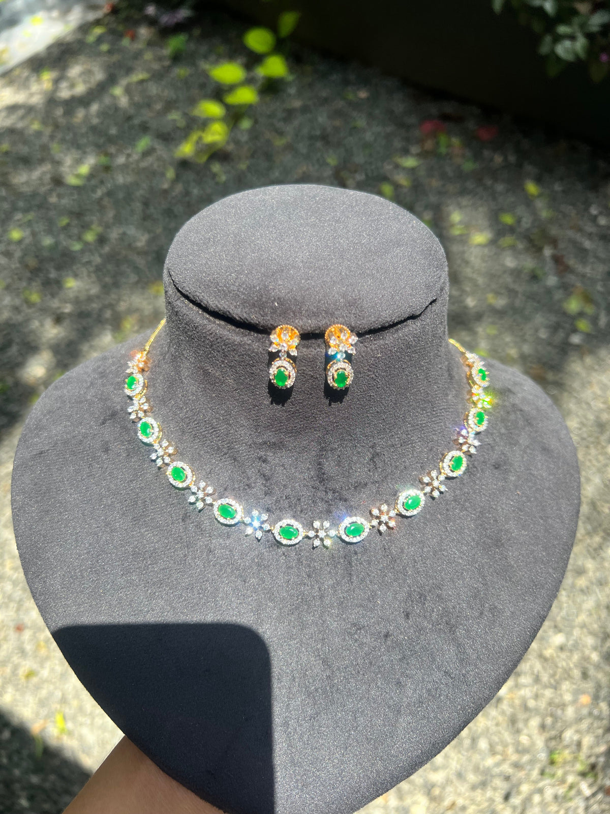 Premium diamond finish Bridal necklace set product code D311