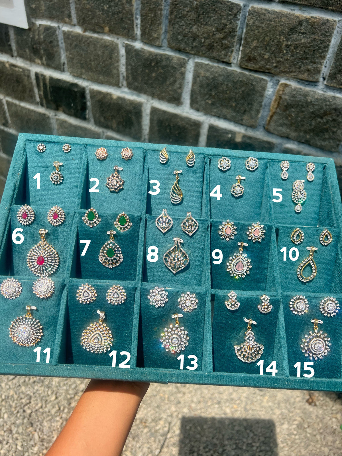 Premium diamond finish party wear diamond finish pendant set product code D236