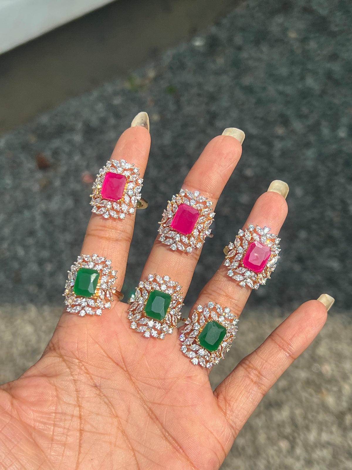 Premium occasion wear diamond replica statement ring product code R25