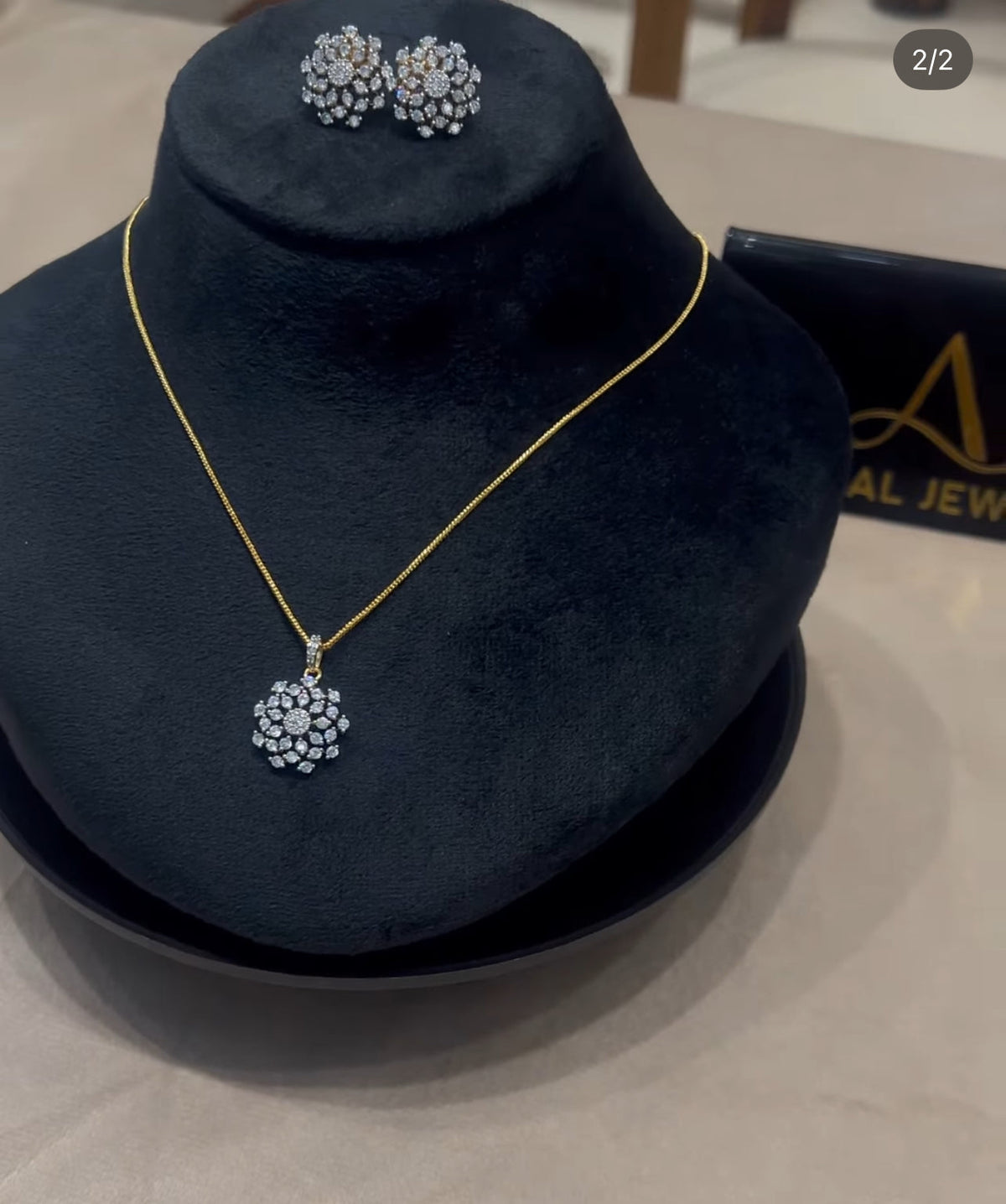 Premium party wear diamond finish pendant set with longchain product code D148