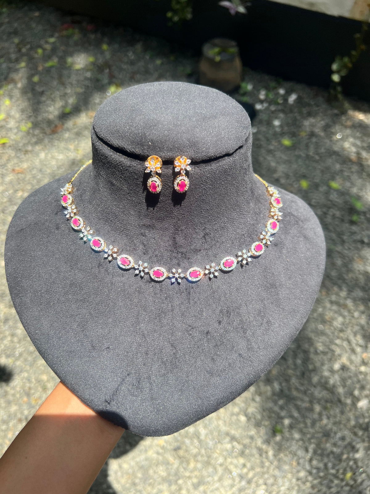Premium diamond finish Bridal necklace set product code D311