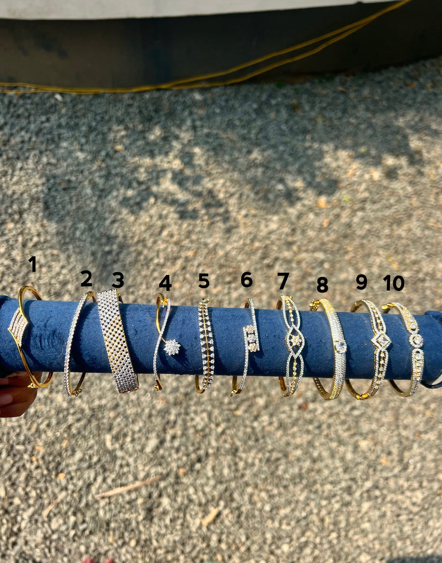 Premium twotone polish diamond look openable bracelet( 2.4 ) product code B120