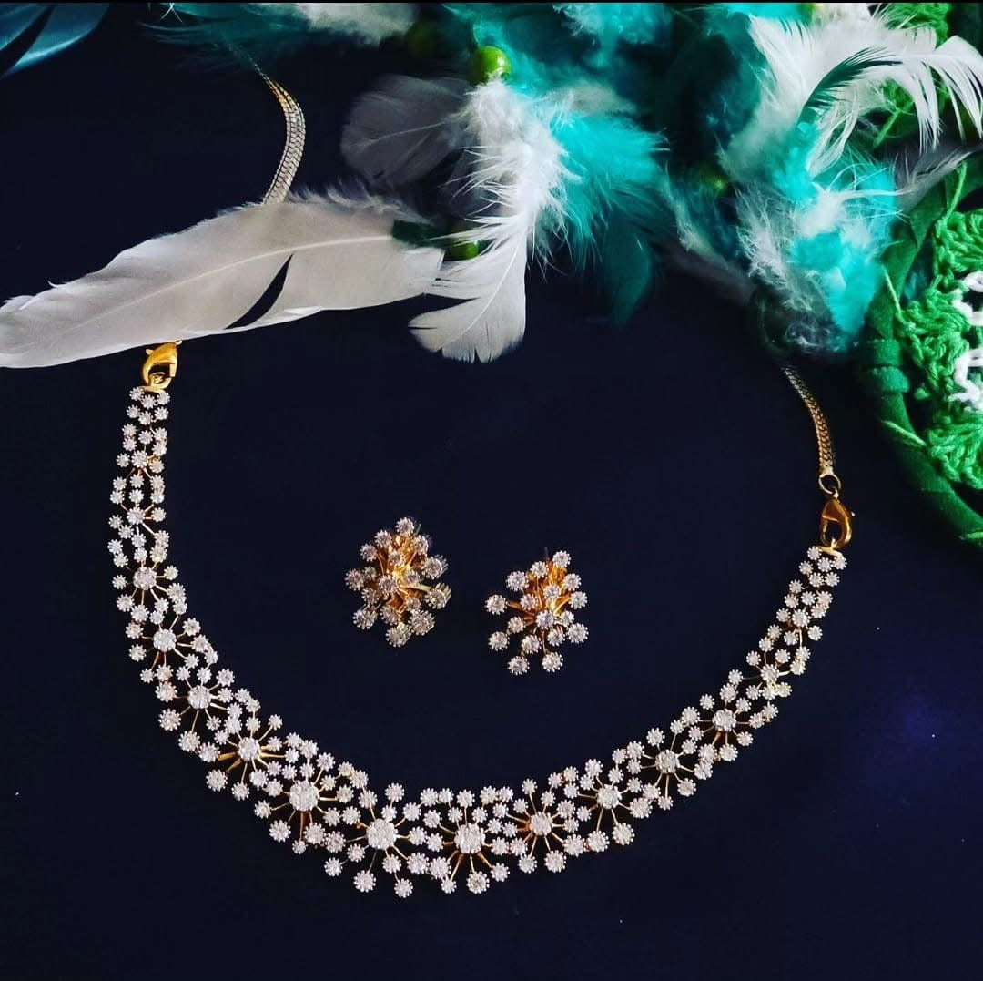 Premium daimond finish bridal necklace product code D42
