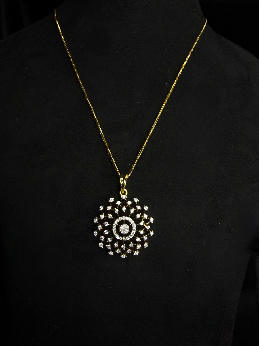 Premium trending diamond finish pendant with stud product code D345