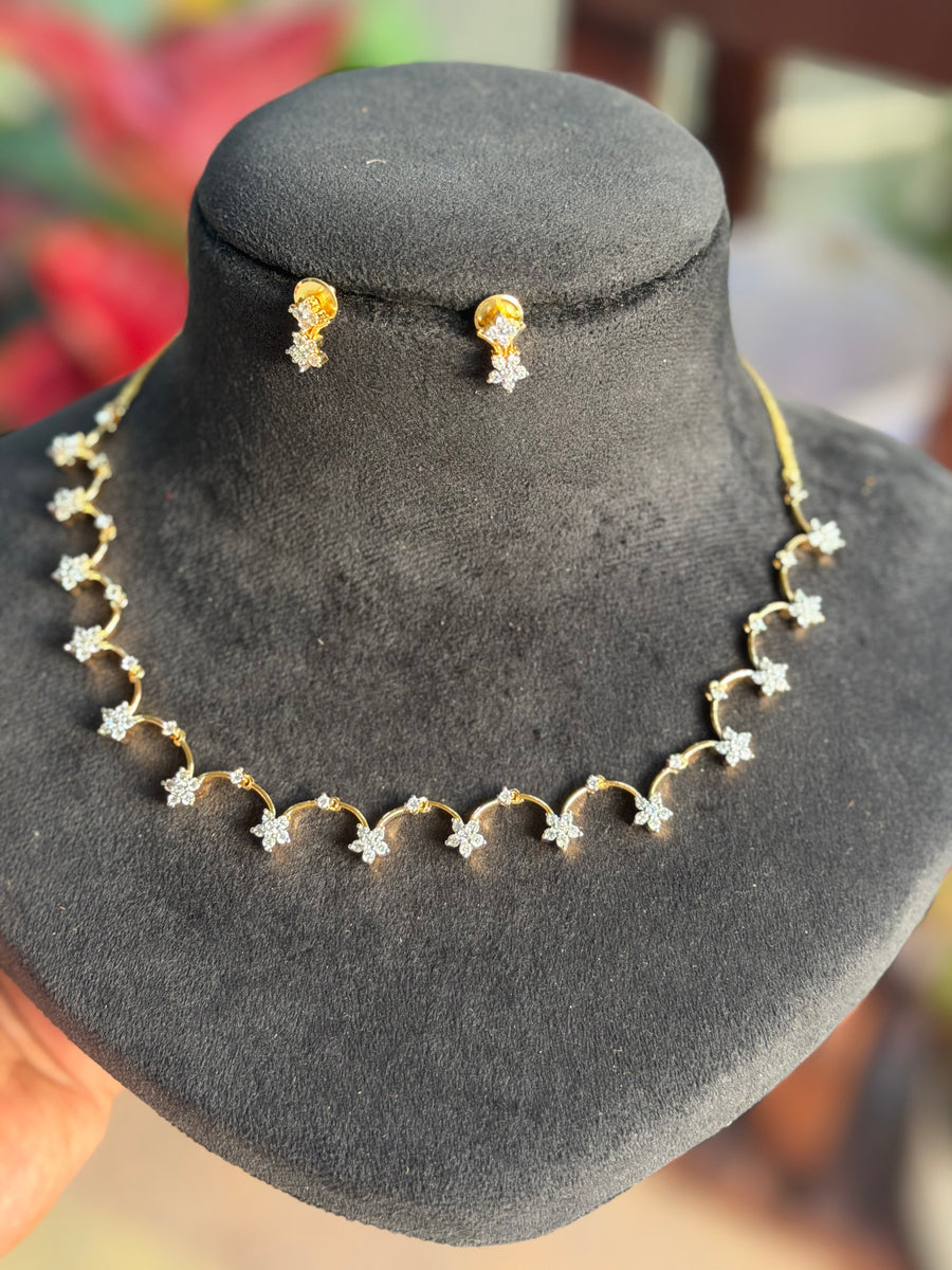 Diamond Finish Necklace Set - product code D385